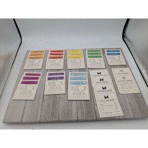 Vintage 1961 Monopoly Replacement Property Cards Complete